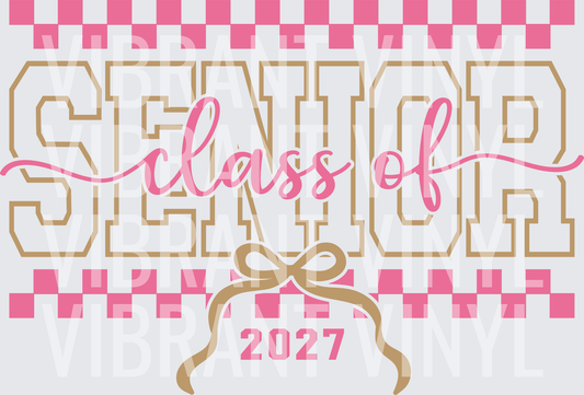 SeniorClassOf2027CheckeredBow